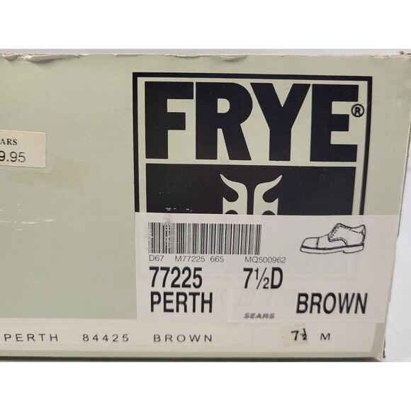 Frye Perth Brown Distressed Leather Oxford Dress Shoes Men's 7.5 84425 NOS W Box - Picture 14 of 14